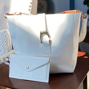 Dooney & Bourke Leather Shoulder Bag w Wristlet NWOT